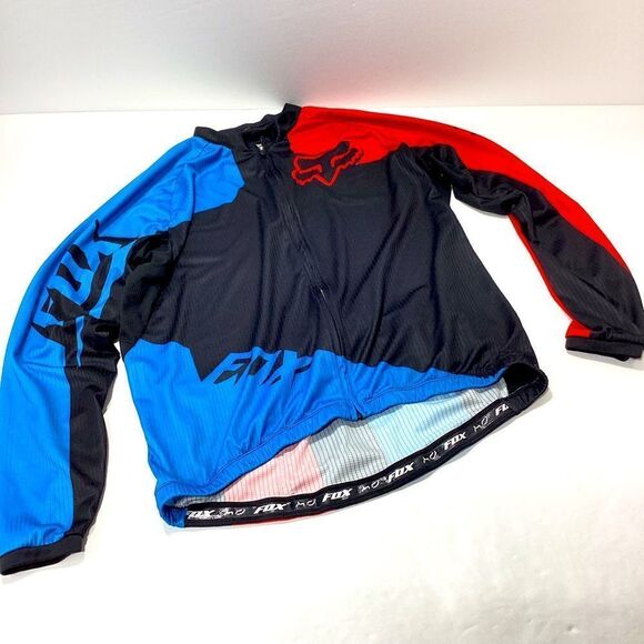 Fox Brand Cycling Jacket Bicycle Racing Coat With Back Pouches Pocket XL - Picture 3 of 12